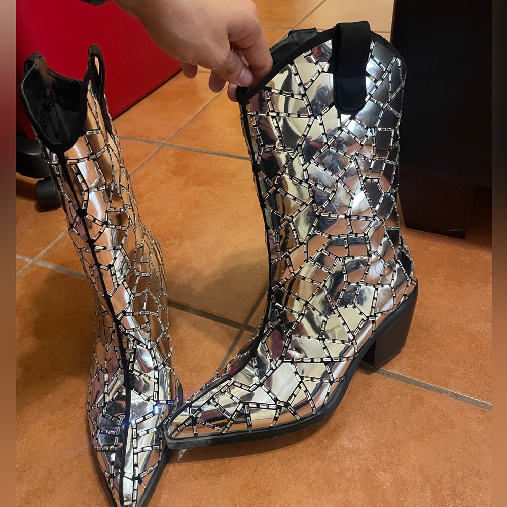 Silver boots